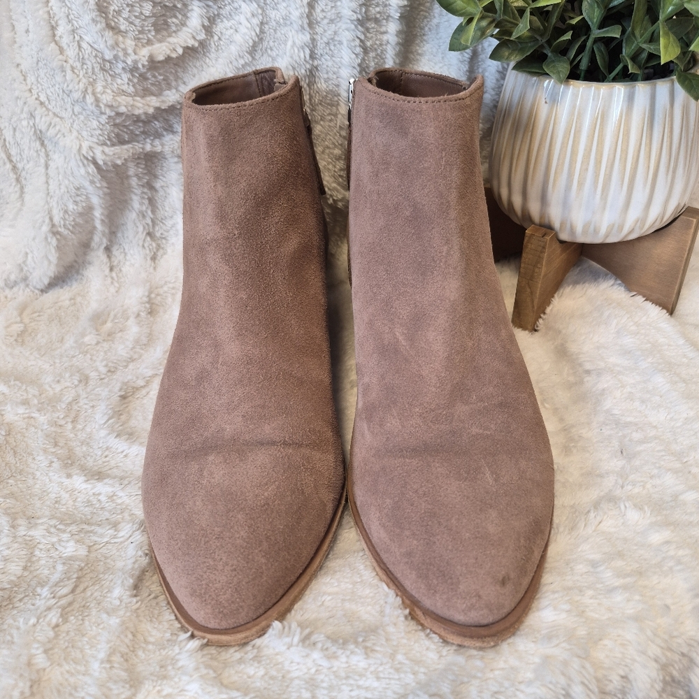 Thursday Boot Co Downtown Ankle Boot Rose Brown Suede Zip Up Western Boho Sz 10 - Picture 5 of 13